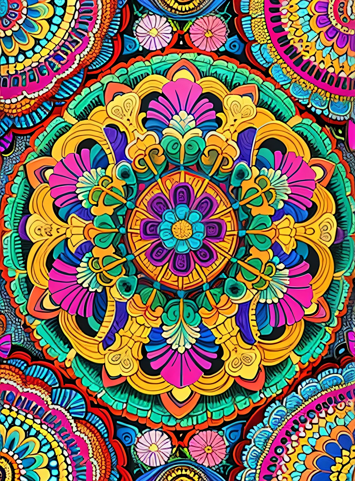 (ultra-fundo detalhado, fundo detalhado), absurdos, high resolution, ultra detalhado, extremamente detalhado, (ramo de flores:1.3), (Zentangle:1.2), (Geometric:1.2),(colorida),