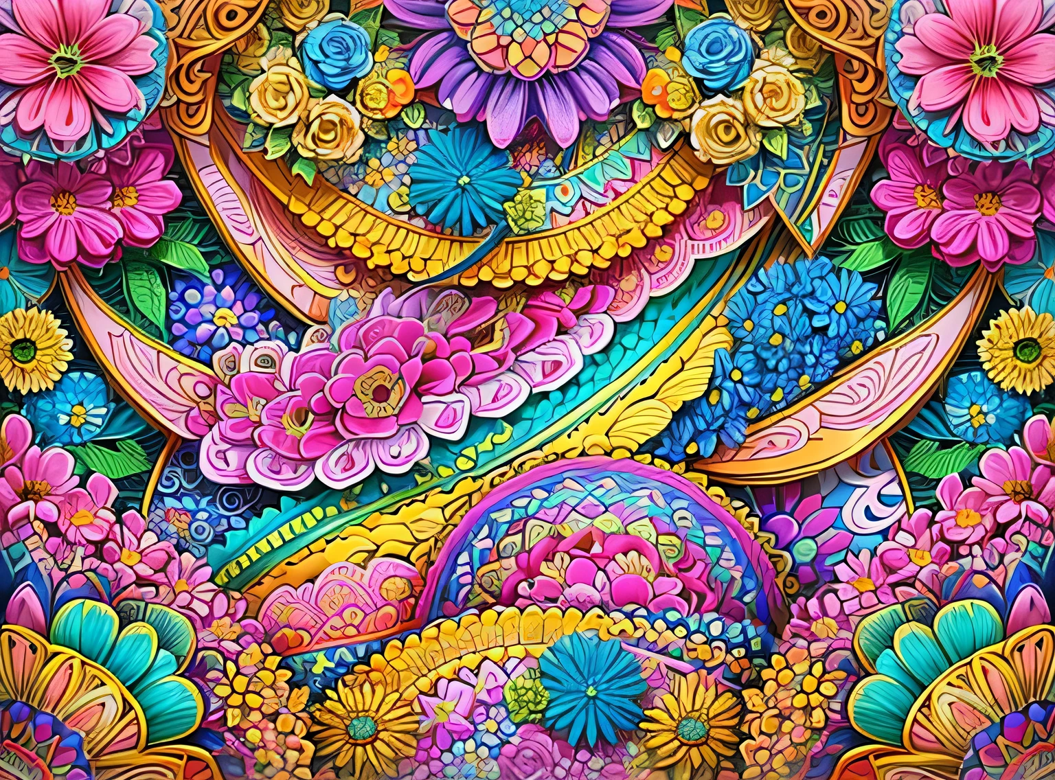 (ultra-fundo detalhado, fundo detalhado), absurdos, high resolution, ultra detalhado, extremamente detalhado, (ramo de flores:1.3), (Zentangle:1.2), (Geometric:1.2),(Cores pastel),