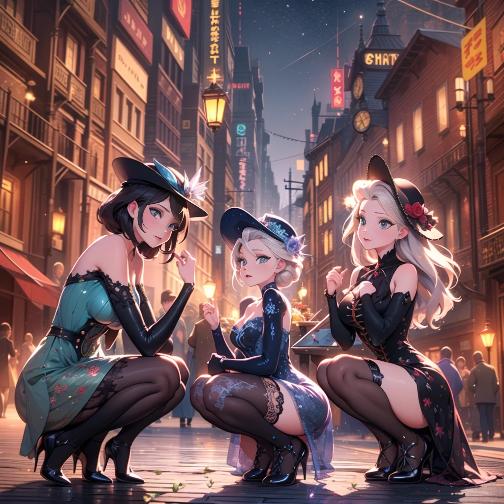 NSFW,Best possible quality, high resolution 8k,under the moonlight,night city,night street,most Beautiful woman with a dress and hat ,elsa from frozen,cat pose on tank,squatting on all four,all four on ground, tanned skin, fine hat, elegant,fantasy Victorian art, Victorian inspired science fiction, steampunk fantasy style, steampunk fantasy, Miss Aniela, Victorian lady, Victorian tank, Victorian style costume, intricate Victorian dress, Victorian inspired clothing, League holder, fine art fashion photography, steampunk fiction, steampunk aesthetic, fantasy genre portrait, fine art fashion magazine style,BREAK,only underwear ,white underwear, BREAK, FROM BEHIND, FROM BELLOW