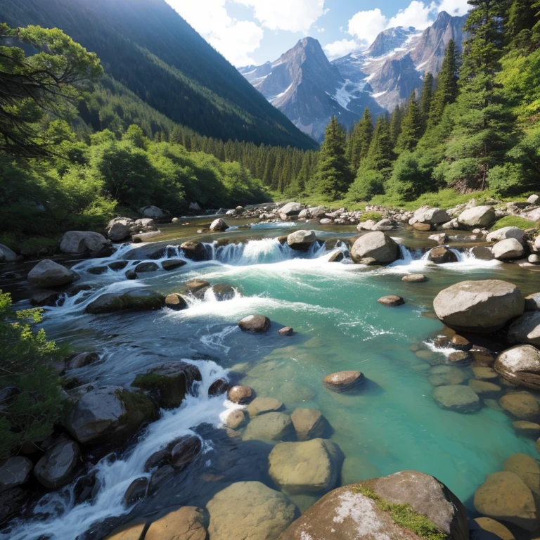 beautiful mountain stream、Highest true-to-life image quality。