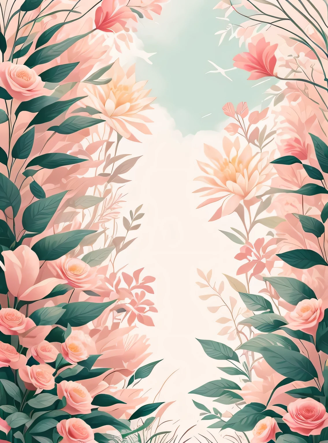 Fundo floral em cores claras delicadas