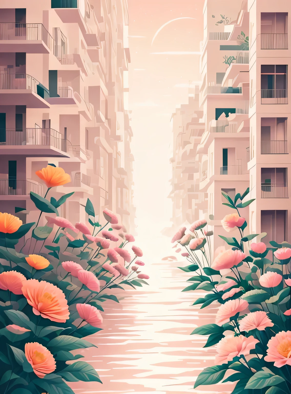 Fundo floral em cores claras delicadas