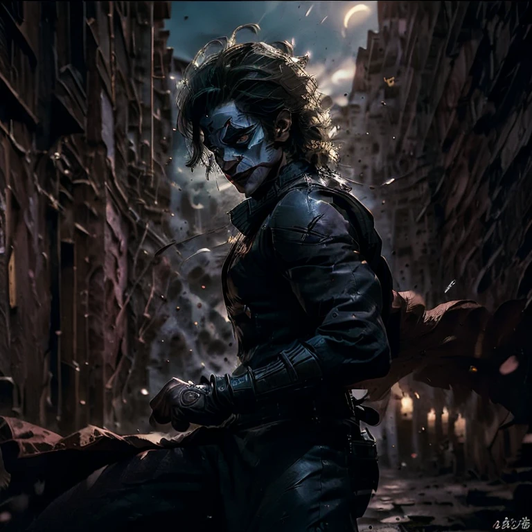 masterpiece, top quality, 4K UHD,
solo,
Joker, Ronin, Samurai,
dark alley, night, moonlit,
swords, katana, armor,
serious, intense, focused,
shadows, dramatic, asymmetrical lighting,
traditional Japanese tattoo sleeves, cape, mask,
detailed, intricately designed, lifelike,
realistic, photorealistic rendering,
dramatic pose, leaning on a sword,
background, cherry blossom trees, ancient castle ruins.