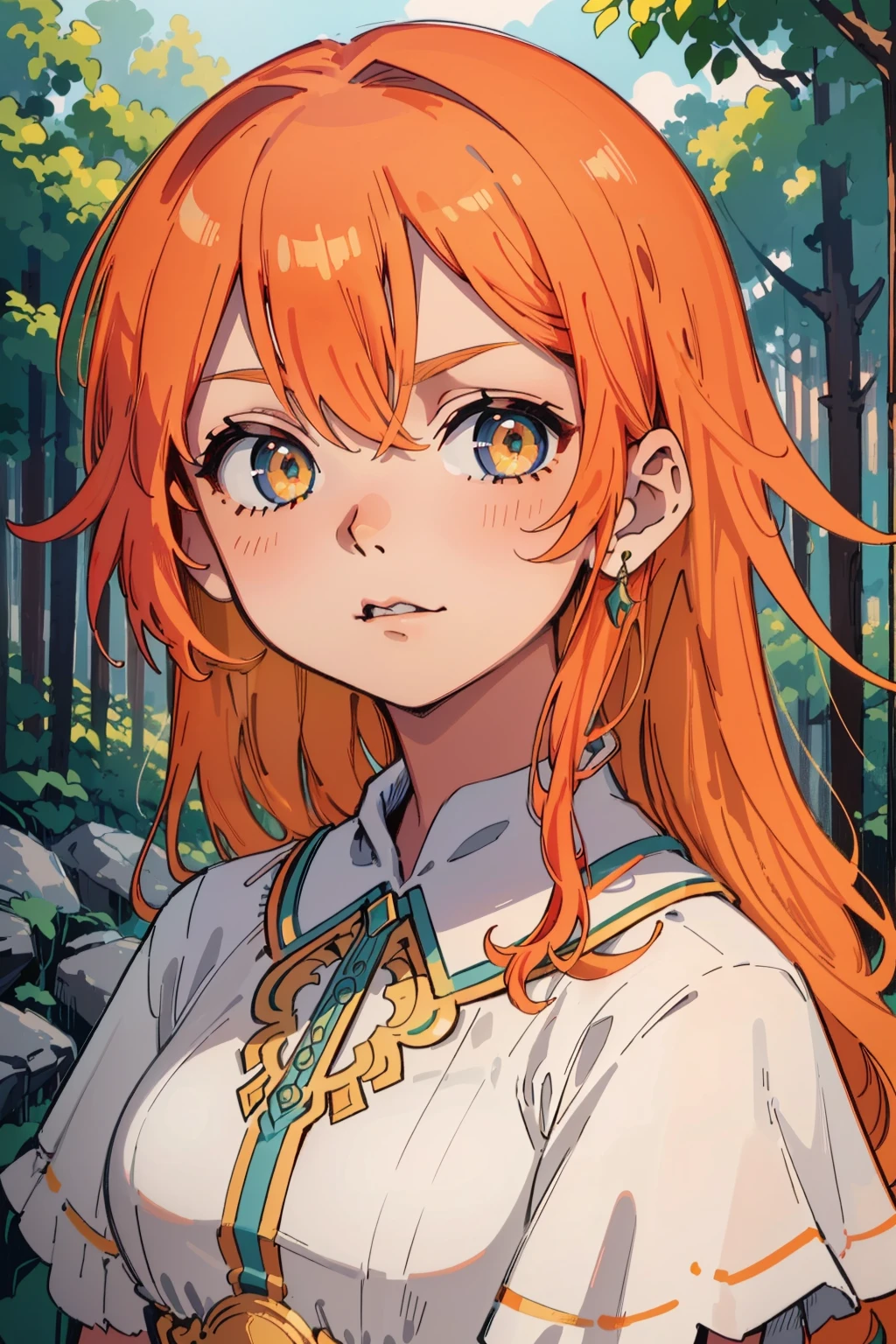 best quality,ultra-detailed,realistic:1.37,carta de tarô,força,Mulher,vestir,acariciando leão,outdoors,portraits,detailed eyes,long hair,flowing dress,strong expression,natural lighting,soft shadows,vibrant colors