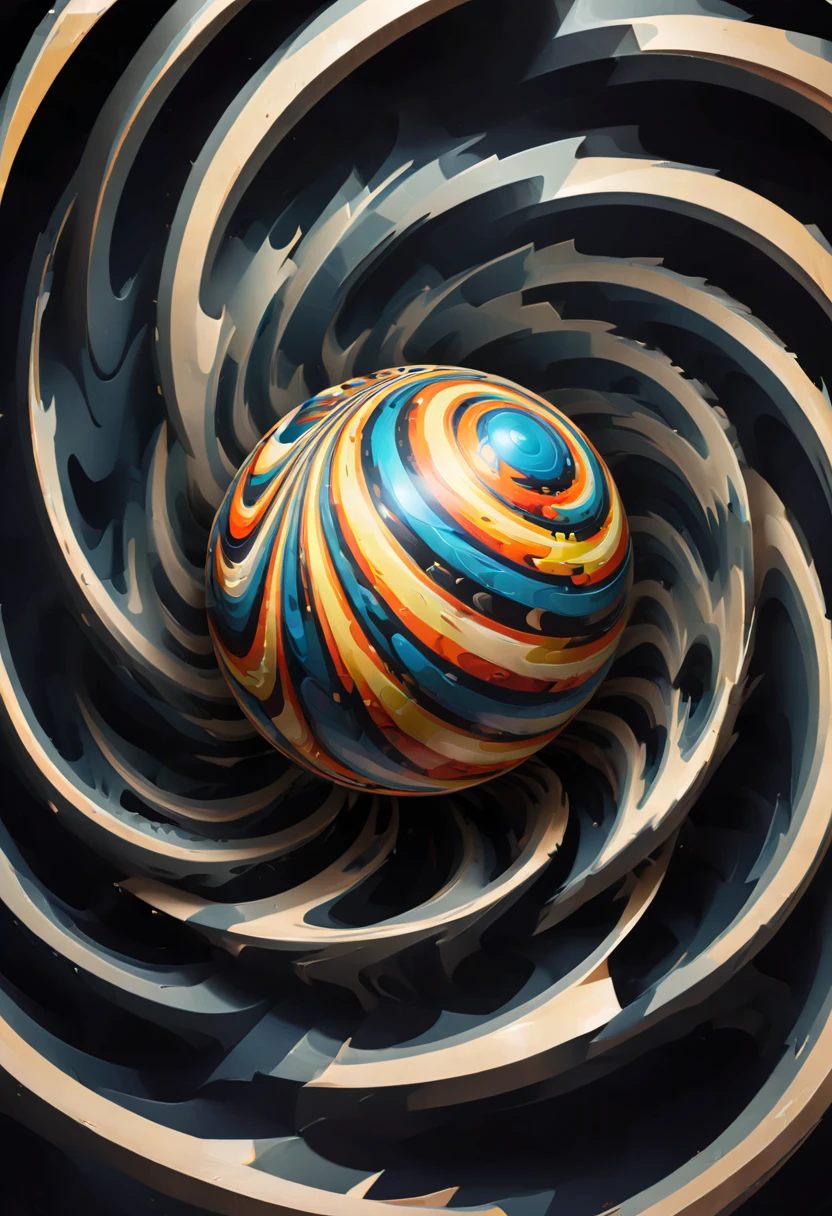 Optical illusion, opti, illusion, moving, spinning, spiral, ball, vortex, rotating, enhance, intricate, (best quality, masterpiece, Representative work, official art, Professional, 8k)