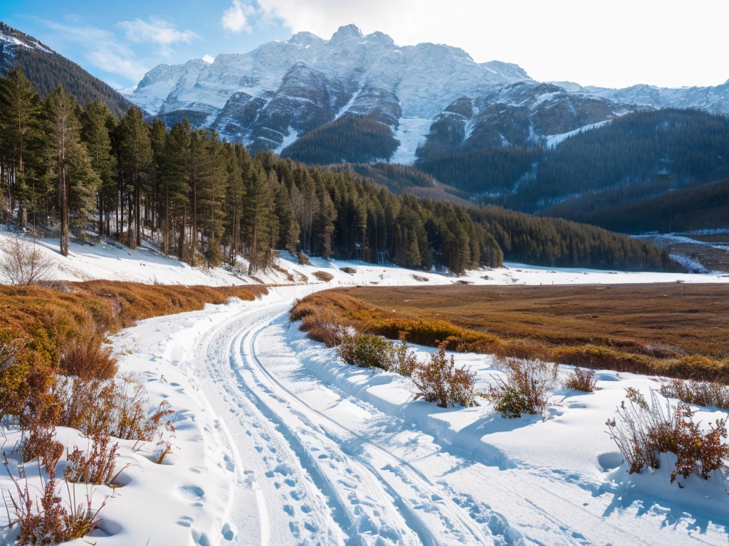 BME 320d high resolution snowfield winter mountain path