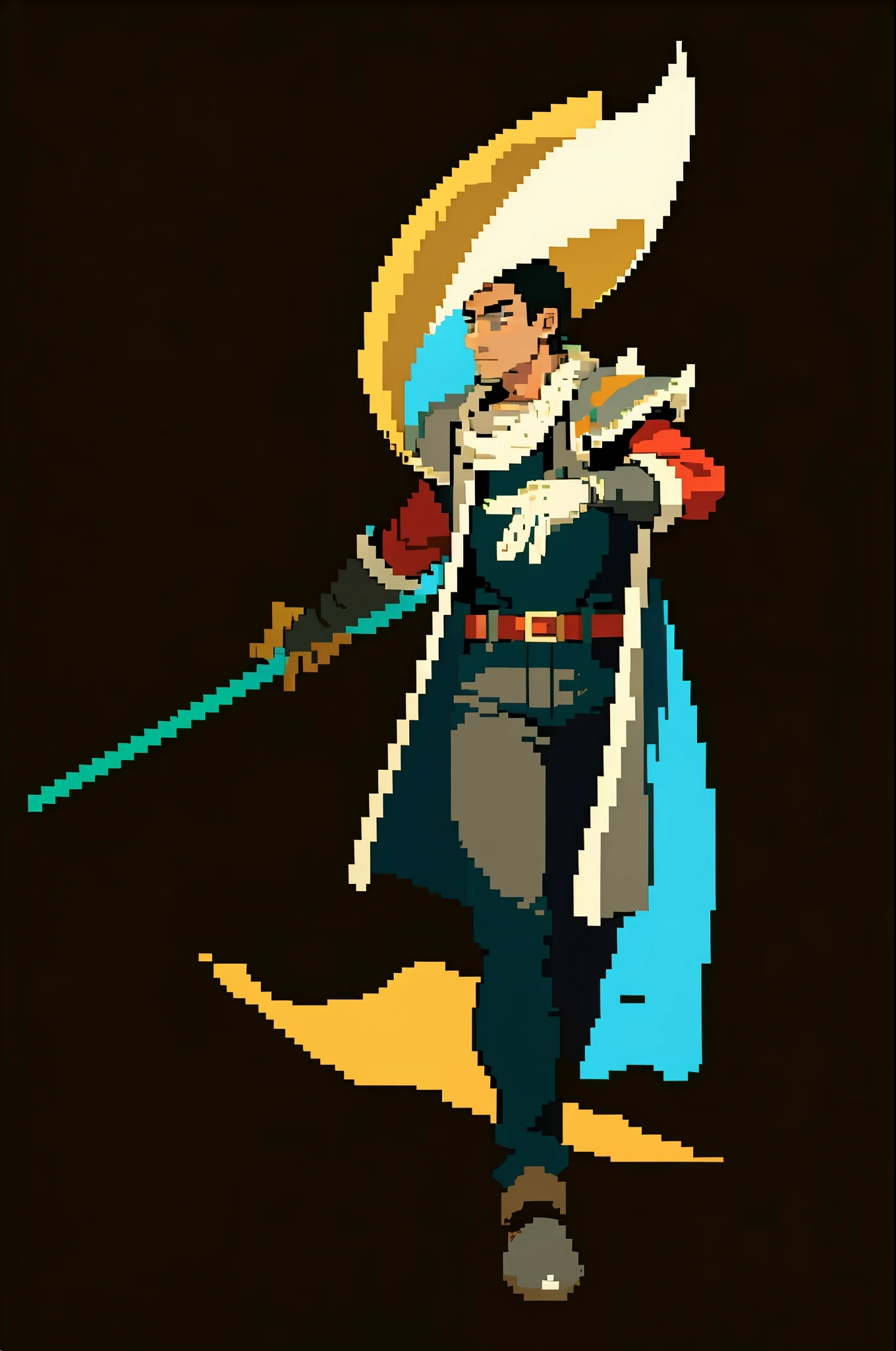(best quality), (masterpiece), pixel,pixel art,full body, 1guy ,solo,cowboy shot ,