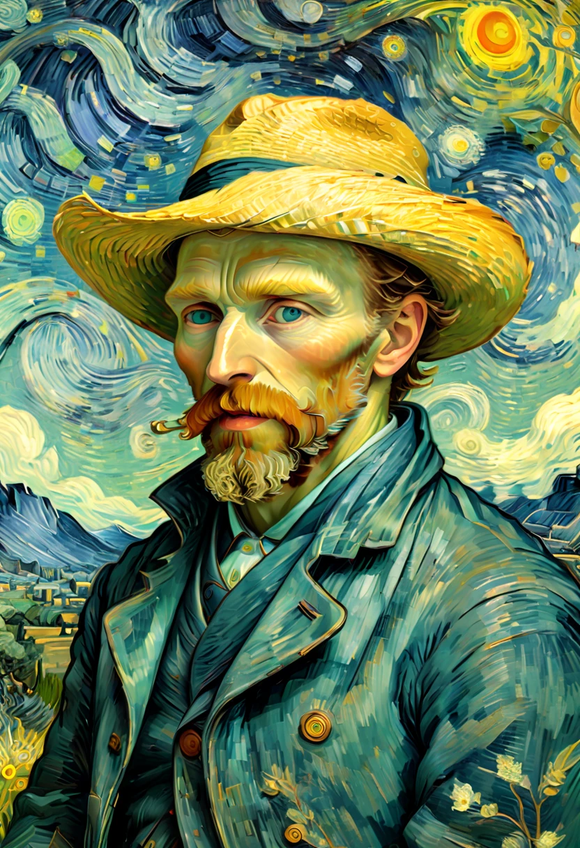 Optical illusion, rotating, by van gogh, enhance, intricate, (best quality, masterpiece, Representative work, official art, Professional, 8k)