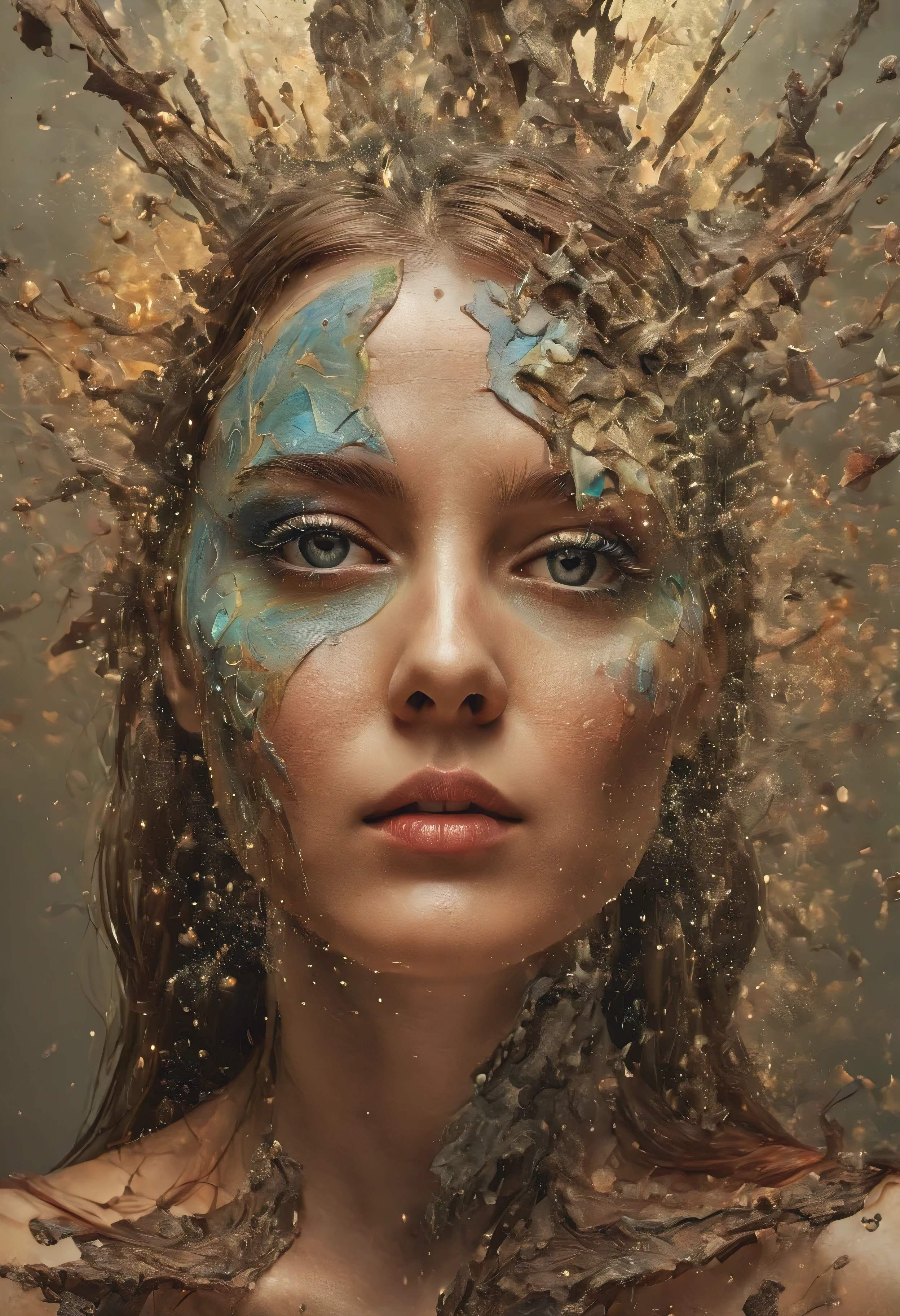 ((Masterpiece in maximum 16K resolution):1.6),((soft_color_photograpy:)1.5), ((soft_color_tones):1.4),((Movie-like still images and dynamic angles):1.3),((optical illusion):1.5). | ((A Pretty Female):1.5). | best quality, highres, ultra-detailed, realistic, surreal, vibrant colors, abstract shapes, distorted perspectives, mind-bending effects, optical illusions, expertly composed, mesmerizing patterns, mysterious atmosphere, intriguing visuals, innovative techniques, unique subject matter, attention-grabbing, thought-provoking, visually stunning, avant-garde, cutting-edge, experimental techniques, professional lighting, precision in execution, haunting beauty, captivating imagery, artistic genius.[exquisite visual textures, intricate details, skillful use of light and shadow, seamless blending of elements, dramatic contrasts, stunning depth, dynamic composition, seamless transition between different visual elements, harmonious color palette].