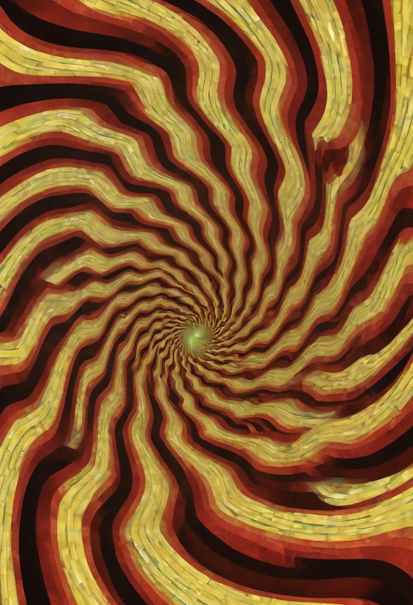 Optical illusion, apple, opti, illusion, moving, spinning, spiral, vortex, rotating, inspired by van gogh, enhance, intricate, (best quality, masterpiece, Representative work, official art, Professional, 8k)