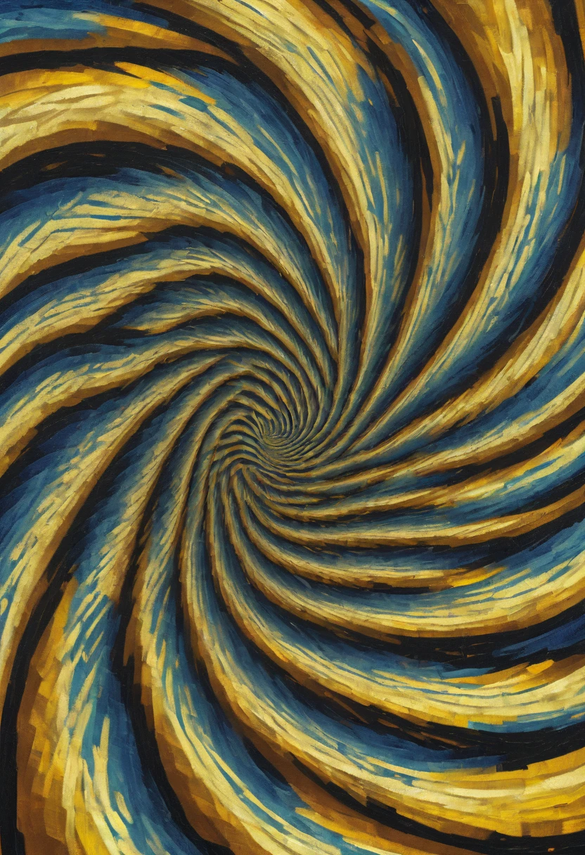 Optical illusion, outspace, opti, illusion, moving, spinning, spiral, vortex, rotating, inspired by van gogh, enhance, intricate, (best quality, masterpiece, Representative work, official art, Professional, 8k)