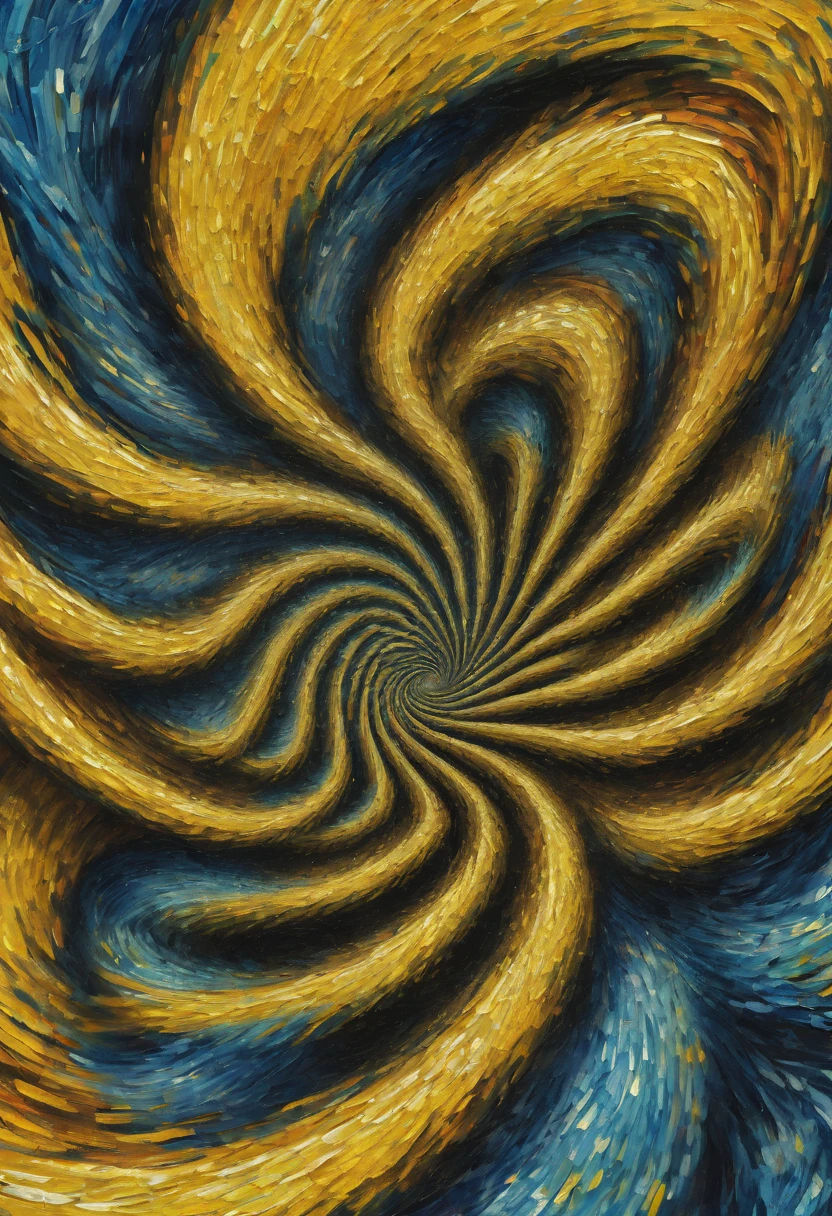 Optical illusion, outspace, opti, illusion, moving, spinning, spiral, vortex, rotating, inspired by van gogh, enhance, intricate, (best quality, masterpiece, Representative work, official art, Professional, 8k)