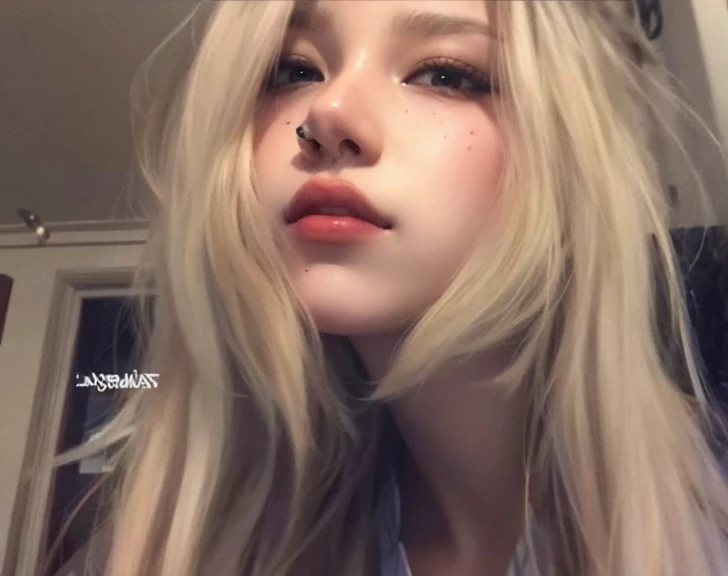 morena com piercing no nariz e piercing no nariz, realista portrait, artwork in the style of Guweiz, 🤤 retrato de , loish and uau, realismo de anime style, realista. Cheng Yi, uau : : 5, cabelo castanhi muito escuro, realista anime art style, Guweiz, realista cute girl painting, realista artstyle, realismo de anime