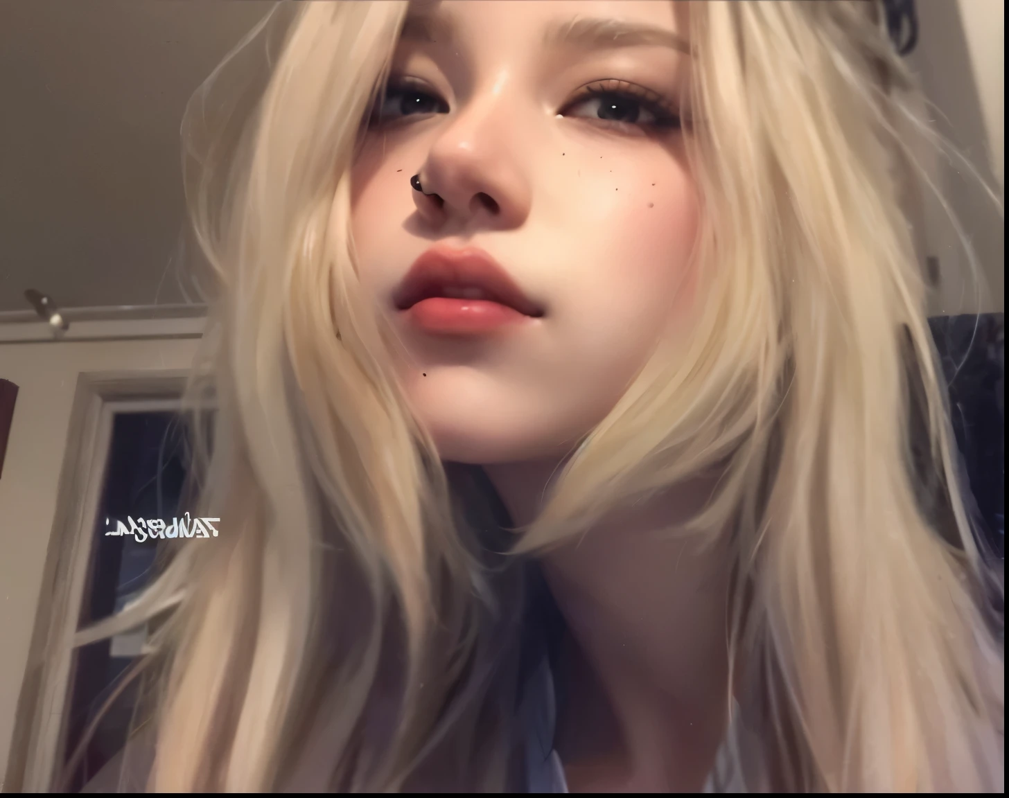  morena com piercing no nariz e piercing no nariz,  realista portrait, artwork in the style of Guweiz, 🤤 retrato de , loish and uau, realismo de anime style, realista. Cheng Yi, uau : : 5, cabelo castanhi muito escuro, realista anime art style, Guweiz, realista cute girl painting, realista artstyle, realismo de anime