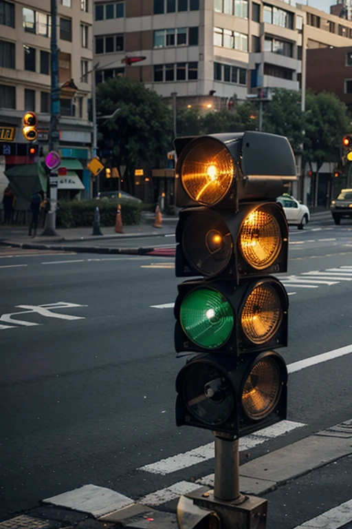 Traffic light being knocked down.