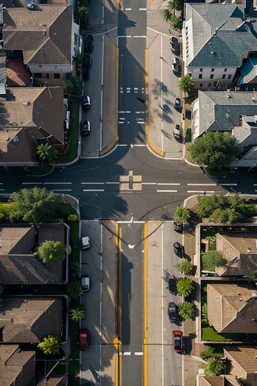 Aerial view of 12 army soldiers on a street.