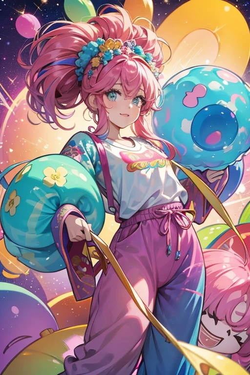 glitter; jelly; oversized tie-dye shirts as well as vibrant harem pants. There's also a frequent usage of vintage cartoon shirts sporting vibrant colors within the style.[3]

Another characteristic of the style is overly poofy wigs that are also known as as "bonzura" (ボンズラ). In combination with vibrant hair accessories, the wigs become very eye-catching.