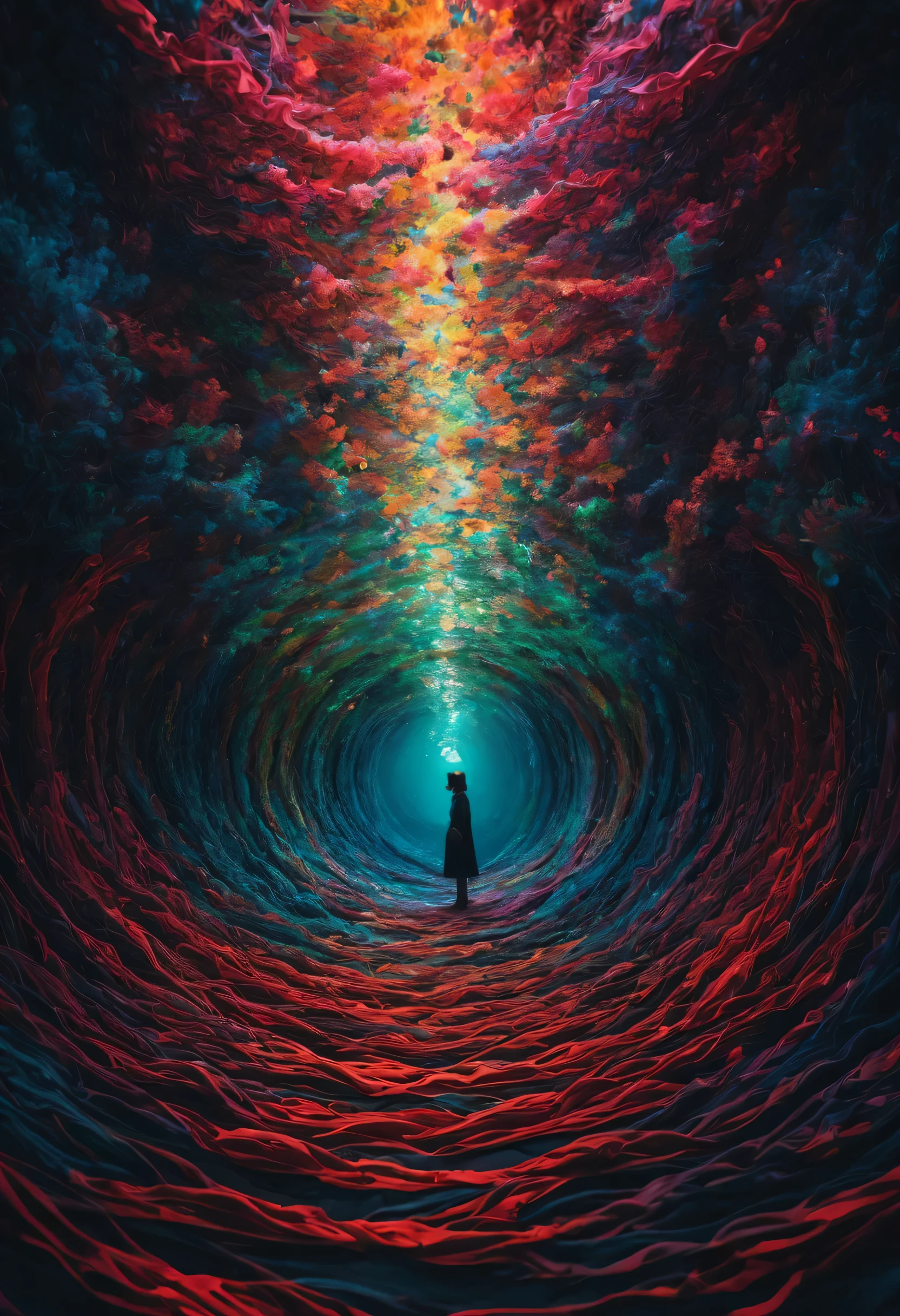  进入mystery的迷宫, Space folded in half，The illusion is revealed by the brush. A surreal journey awaits, Opinions merge and diverge in a dance of symmetry. Color pops up every time, Reveal the hidden world within. Geometry spawns ethereal narratives, Where abstract concepts meet vivid dreams. Master Shadows with Textured Strokes，Explore the ethereal realm. 由mystery艺术家创作, Jofra Bostu, mystery