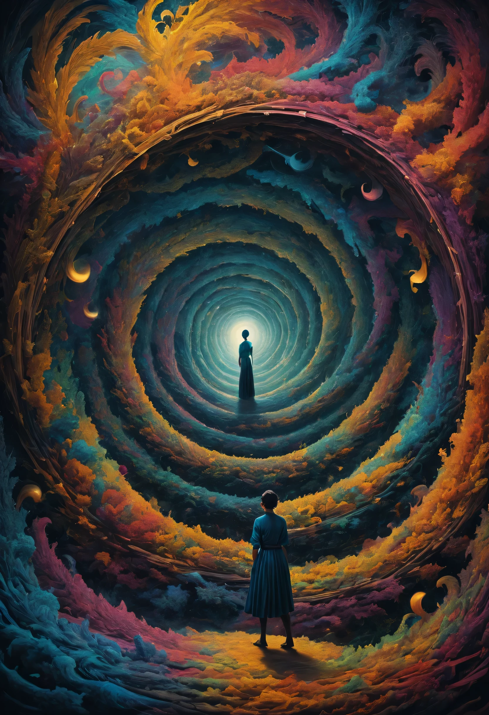 Summoned to the maze, 进入mystery的迷宫, Time turns into paper,The illusion is revealed by the brush. A surreal journey awaits, Opinions merge and diverge in a dance of symmetry. Color pops up every time, Reveal the hidden world within. Geometry spawns ethereal narratives, Where abstract concepts meet vivid dreams. Master Shadows with Textured Strokes,Explore the ethereal realm. 由mystery艺术家创作, Jofra Bostu, mystery