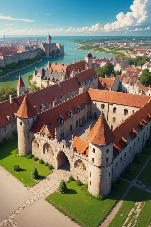 Medieval fortified city Viewpoint from above
