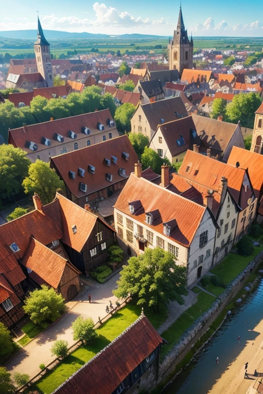 medieval town Viewpoint from above