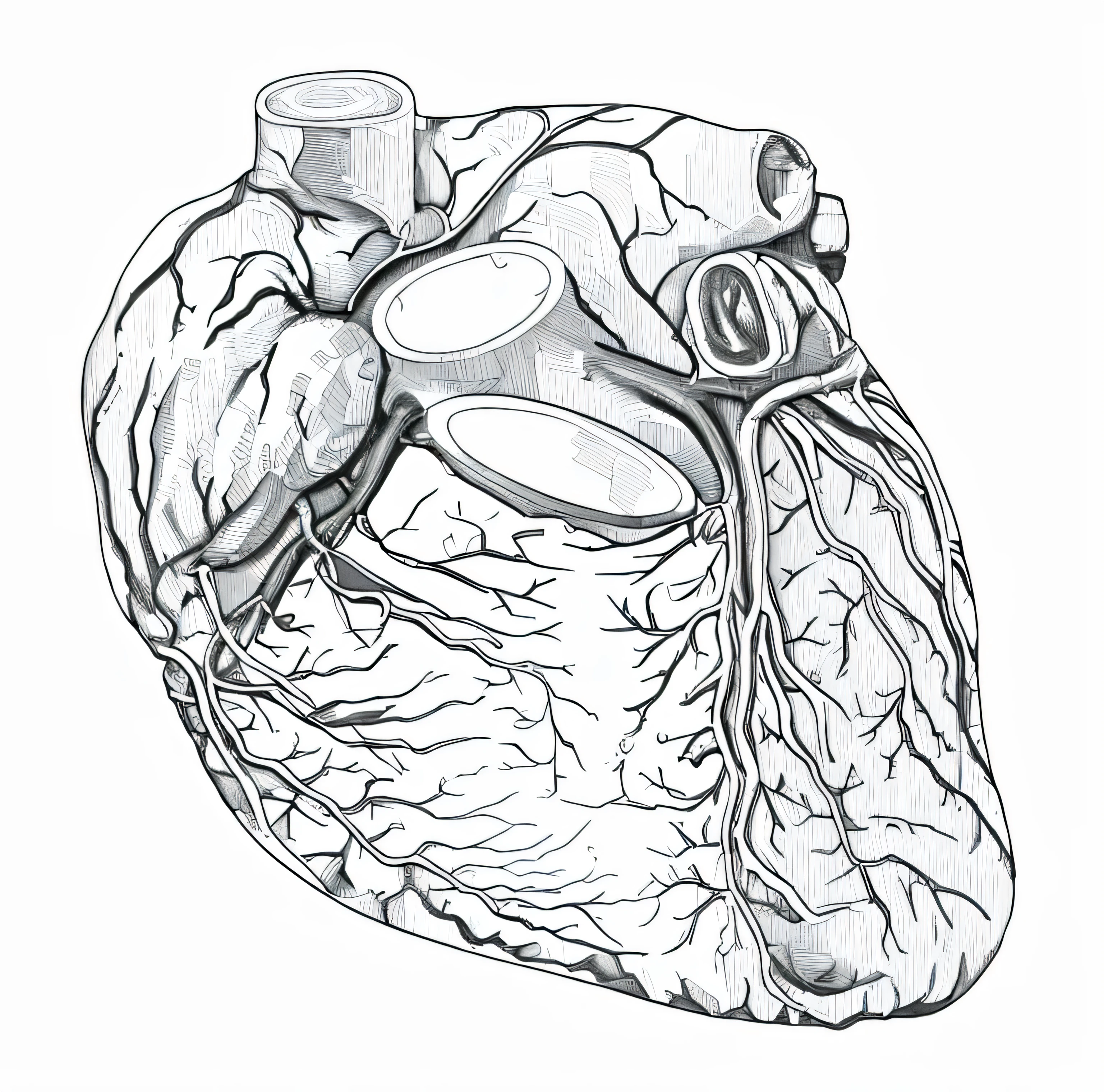 Heart, line drawing, Ultra HD, 4K