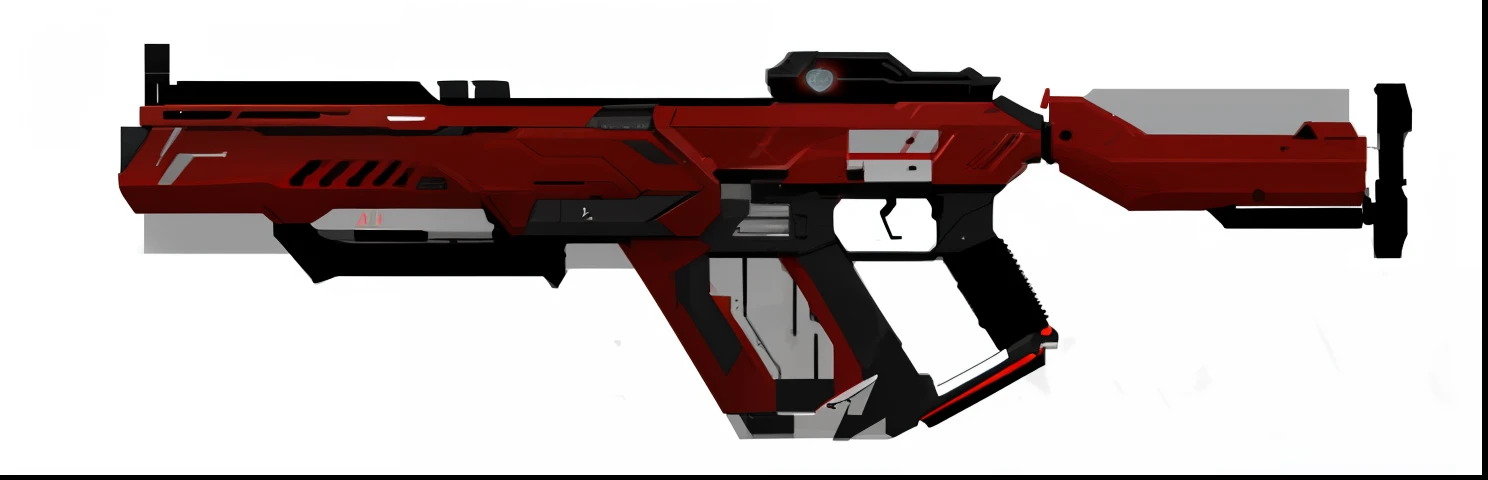 Close up of red and black weapons on black background, pulse rifles, smg, futuristic assault rifle, pulse rifle, gauss rifle, sci-fi skin, Future gun, energy rifle, corner assault rifle, futuristic weapon shotgun, Urkan machine gun, sci - fi weapon, skin concept, futuristic weapon, weapon design, scary