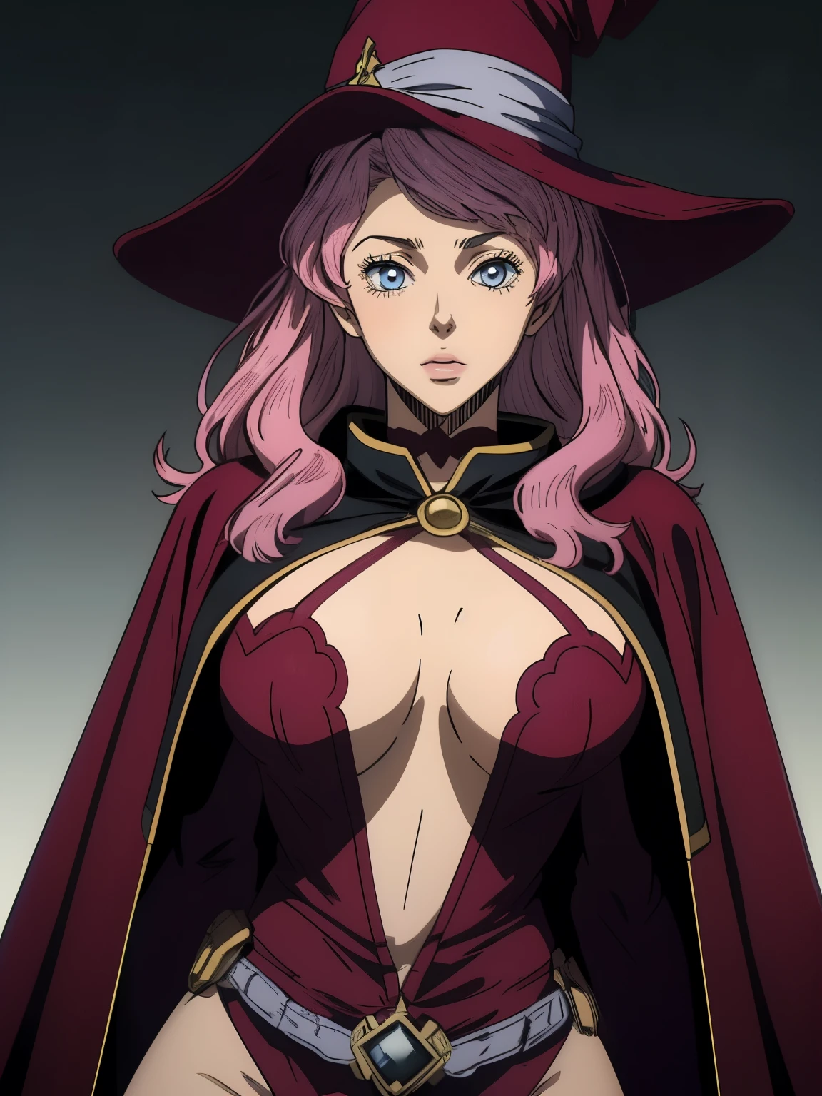 ((masterpiece)), (best quality), official art, extremely detailed CG unity 8k wallpaper, highly detailed, shiny skin, Depth of field, vivid color,, 1girl, (curvy:1.0), (full body:1.0), sexy , portrait sophie mudd, casual pose, gorgeous young model, cute young woman, a beautiful -aged girl, very pretty model, young , cute young girl, beautiful young girl, beautiful model, longer pink hair, light hair, shiny hair, young and cute girl, girl, Vanessa Enotica, Black Clover, Vanessa Enotica anime, anime, looking at me, wild pose, sexy pose, wearing witch cap