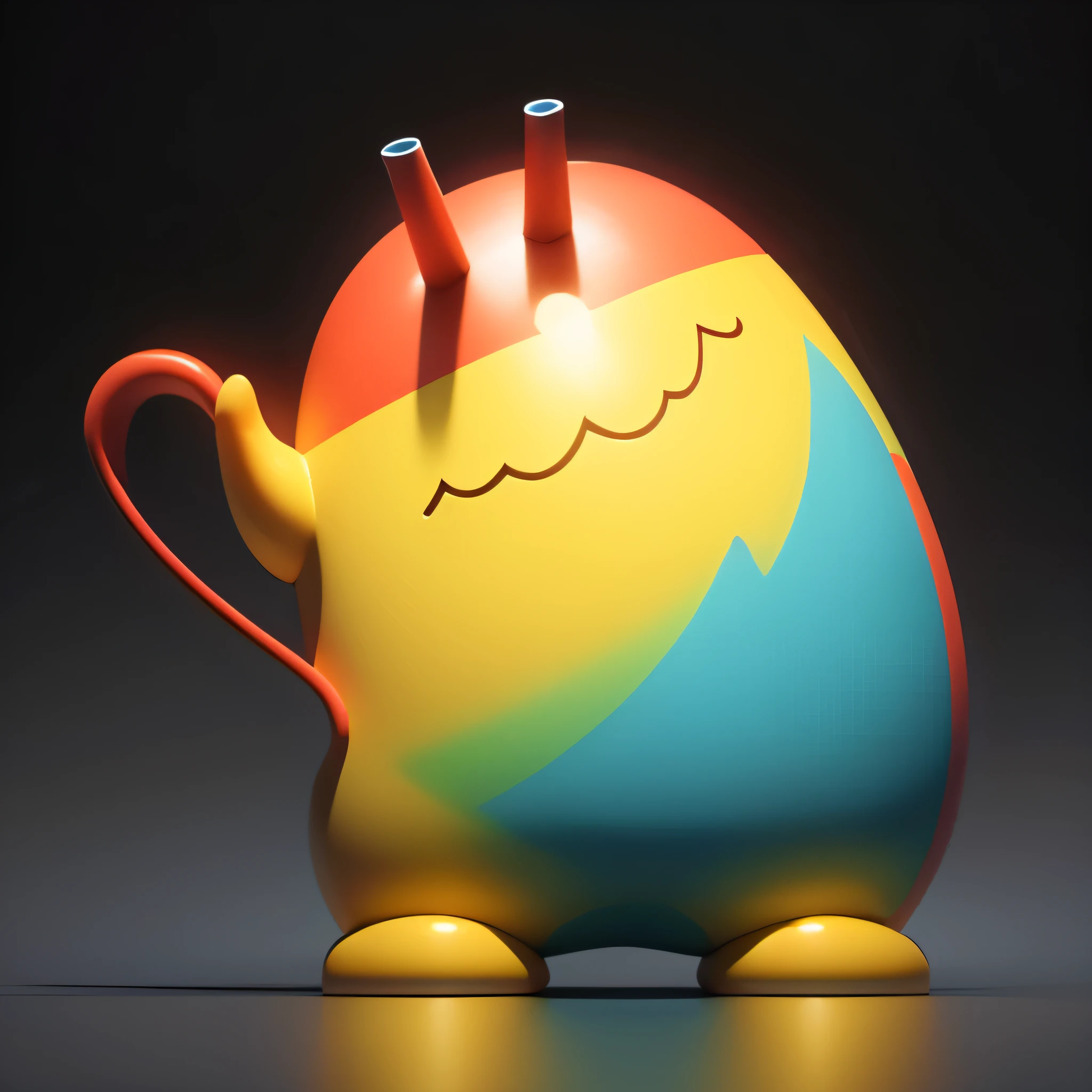 3d rendering c4d modeling blind box handmade style clay material cute Morandi color matching ultra-clear rendering exquisite line cartoon close-up, Heavy gesture style closeup, waves, dabbing,dancing figures