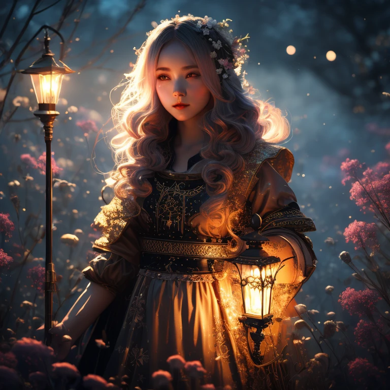 4K, Illuminated, Saint arry Night, feminine、mysterious、sunny、