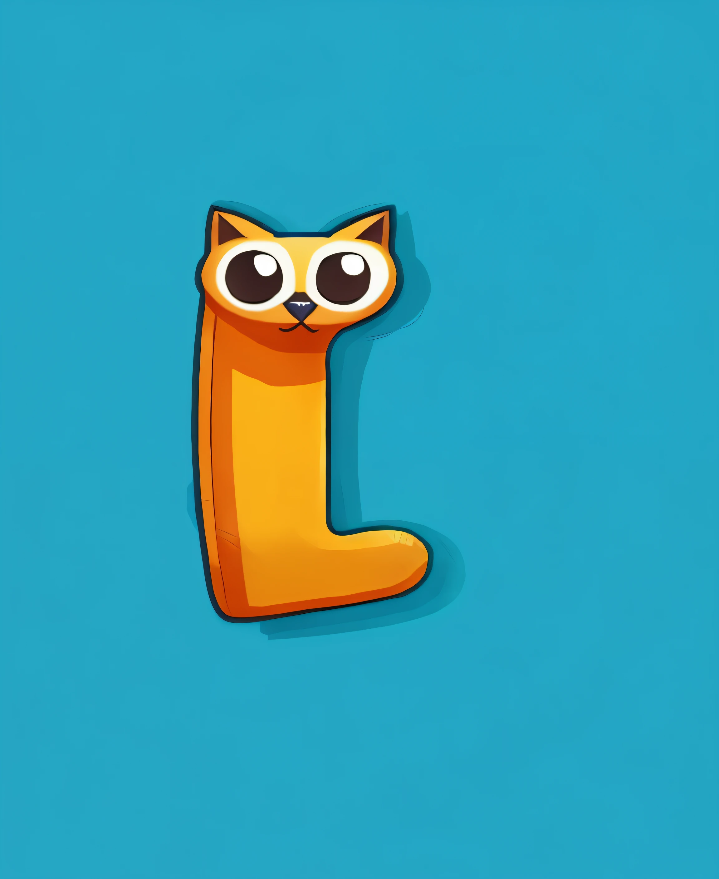 um close de um gato de desenho animado com olhos grandes, illustration of a cat, the cat is orange, gato laranja, um gato laranja, sem linha, the amazing world of gumball, Criado no Adobe Illustrator, bonitinho! C4D, Gumball Watterson, letrismo, liquid cat, design do gato, funny illustration, doninha comprida