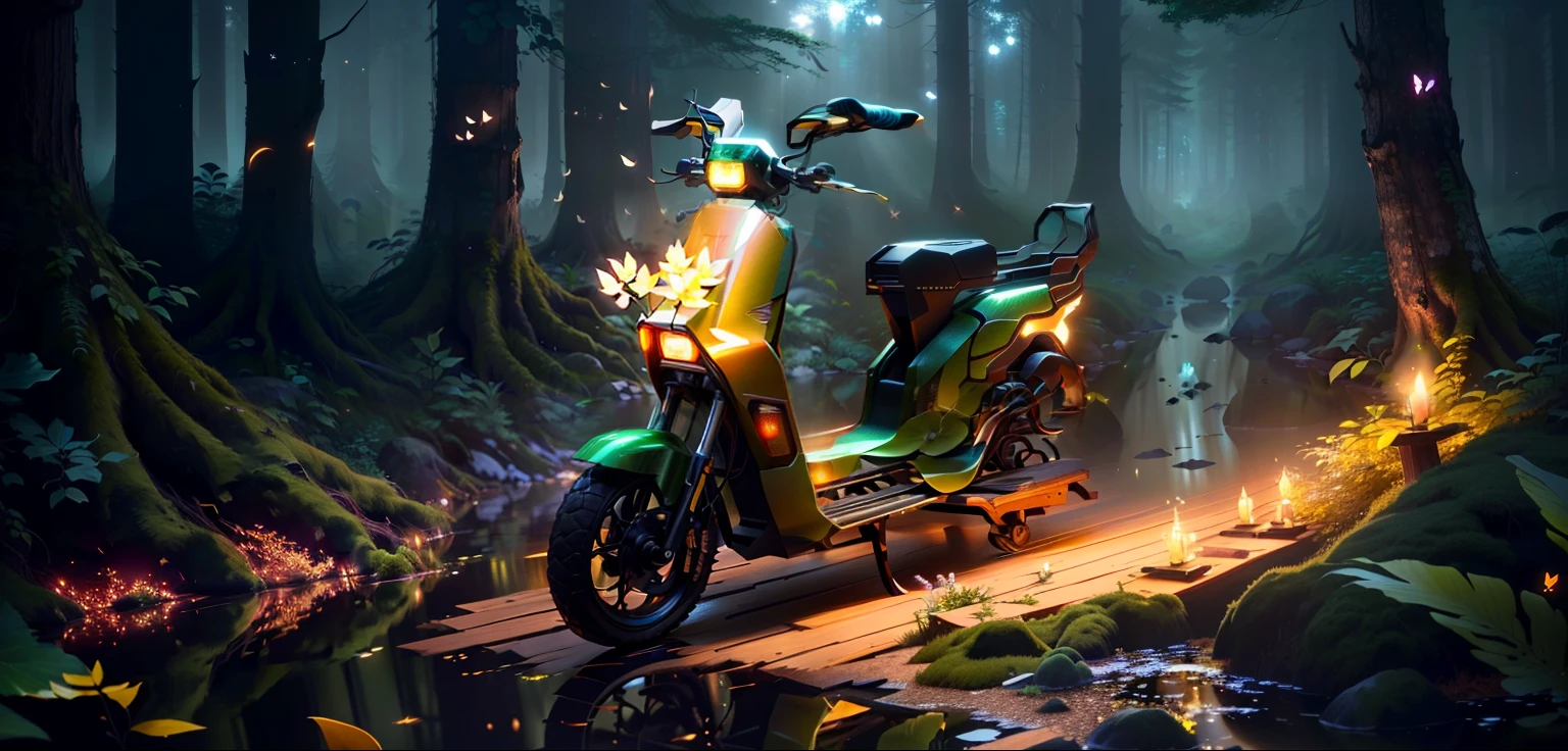 masterpiece, the best quality, stunning reflection, best reflection ever. (Very detailed CG unified 8k wallpaper), (best quality), (Best Illustration), (best shade), forest theme with natural elements. tall trees, quiet stream, small glowing mushrooms surrounded by delicate Leaves and branches, with firefly and glowing particle effect,, (natural elements), (jungle theme), (Leaves), (branches), (firefly), Butterfly, (delicate Leaves), (glow), (particle effect). , Isometric 3D, octane rendering, Ray tracing, super detailed