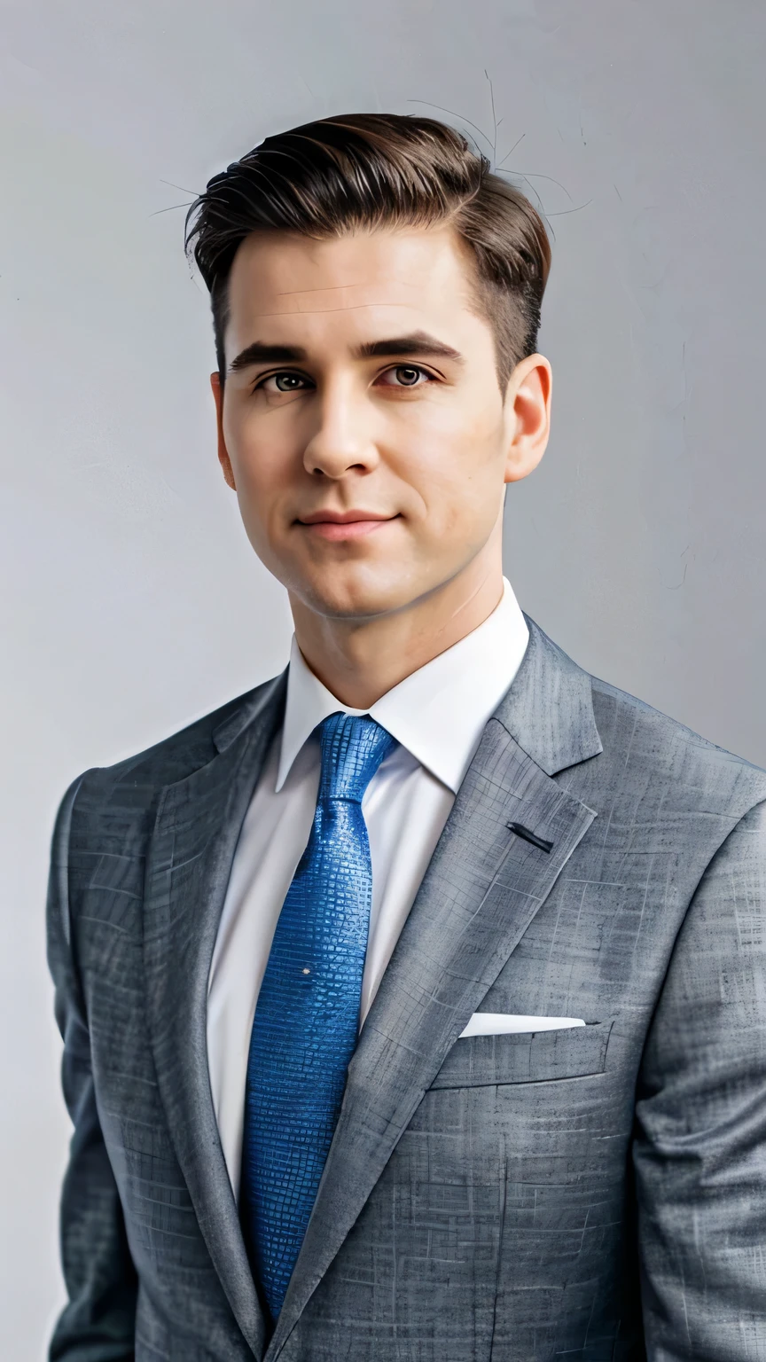 Full body shot,tie and businessman hairstyle, successful person,Thin face,Portrait of mid adult business man,clean white background,American, short hair, Successful mature entrepreneur in formal clothing looking at camera with satisfaction. Confident man in suit, photography, bright light,white Studio background