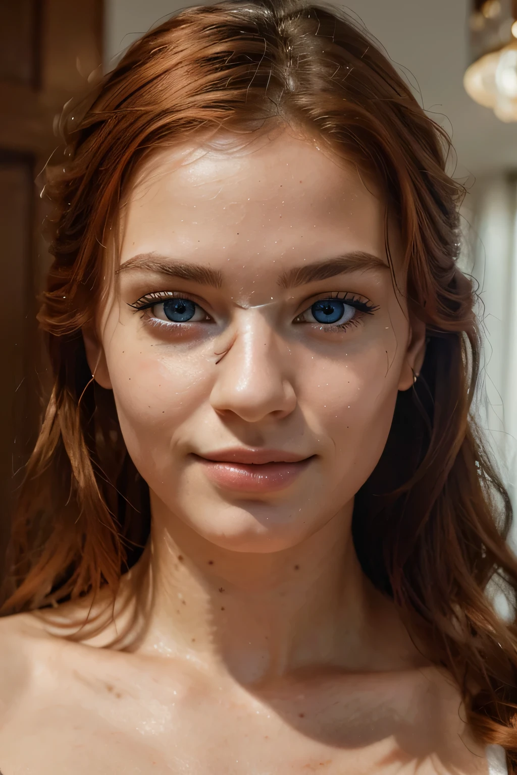 (Mejor calidad,4k,8k,high resolution,obra maestra:1.2),ultra detallado,(Realista,photoRealista,photo-Realista:1.37),retrato,modelo de glamour escandinavo,21 years,intensos ojos azules vivos,labios hermosos detallados,Cara exquisita y detallada,populated tabs,Grandes ojos expresivos,Mirada enfocada y confiada hacia el espectador.,pelo corto y rizado pelirrojo ardiente,Gafas elegantes,sonrisa fascinantemente seductora