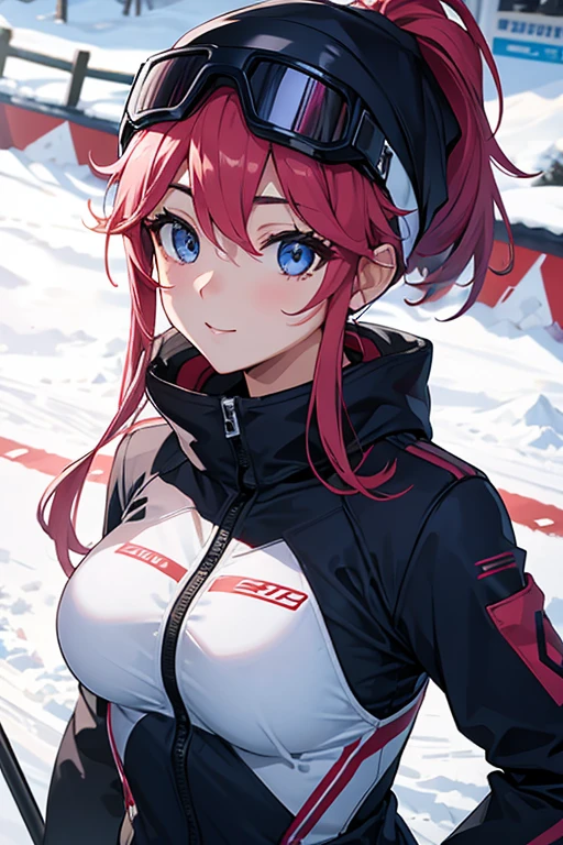 skiing、skiingウェア、Beauty、Upper body、breast enhancement、beautiful eyes、well-groomed face