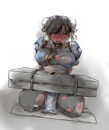 NSFW, gore, Asian, full body portrait, Chunli, Super detailed, highest quality, masterpiece, tears. Sweat dripping, frightened face, Are crying, torn clothes, my cheek is swollen, I got a bruise on my face, scratch跡, scratch, Beaten face, scratchついた, injury, woman, wear, scratch, Two buns of hair. forehead is swollen, 頬のscratch.eye swelling. shibari, rope, restrain, torture, prison.bondage,StretchingMouth,hand in mouth, pulling,saliva,mouth pull,