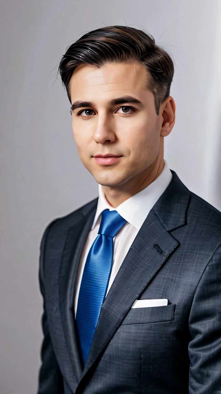 Thin face,Full body shot,tie and businessman hairstyle, successful person,Thin face,Portrait of mid adult business man,clean white background,American, short hair, Successful mature entrepreneur in formal clothing looking at camera with satisfaction. Confident man in suit, photography, bright light,white Studio background