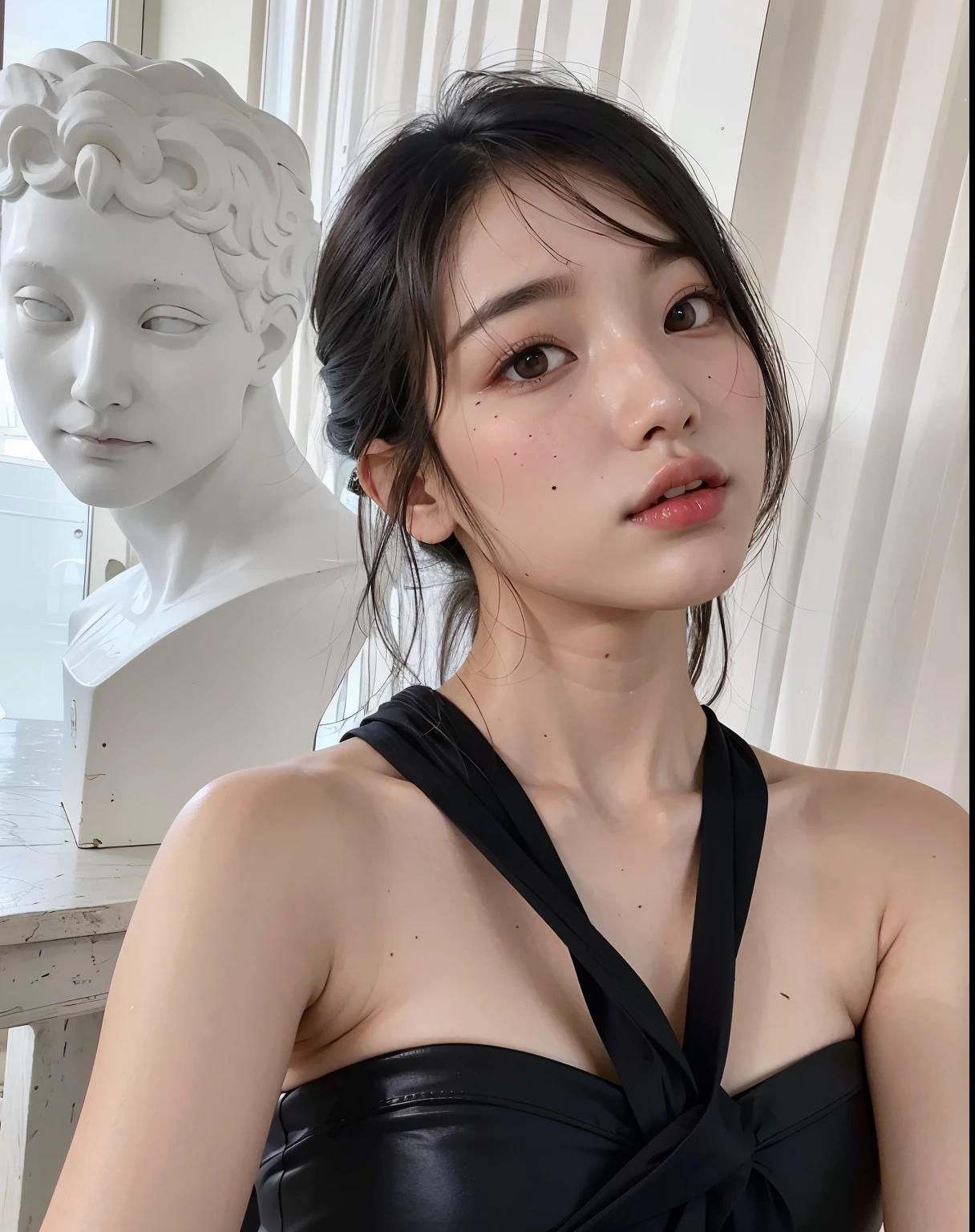 Mulher Arafed em um vestido preto posando na frente de um busturizer., Heonhwa Choe, IU Lee Ji-eun as a supervillain, Jiyun Chae, Lee Ji-eun, Lee Ji-eun, Seseon Yoon, Jinyoung Shin, Linda mulher sul-coreana, Artista coreano, jaeyeon nam, wenfei you, Shin Min Jeong