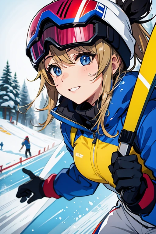 professional skier、beautiful mature woman
