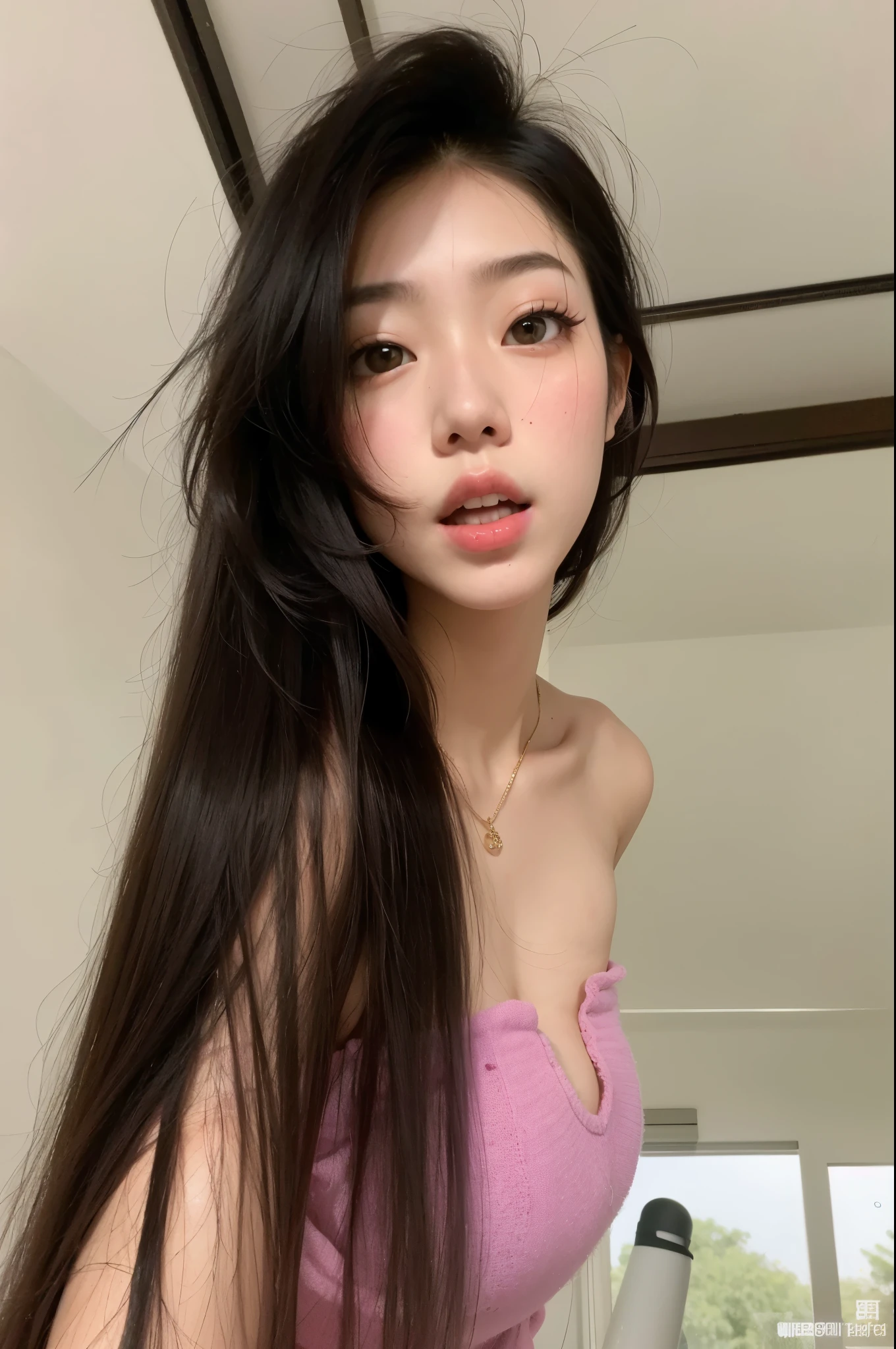 Asian woman araffed with long black hair and a white shirt, linda mulher coreana jovem, Mulher sul-coreana bonita, menina coreana, mulher coreana jovem bonita, maquiagem coreana popular, maquiagem sul-coreana popular, dilraba dilmurat, Beautiful Asian girl, Ulzzang, young adorable korean face, Fotografia selfie 8k, Asian girl with long hair