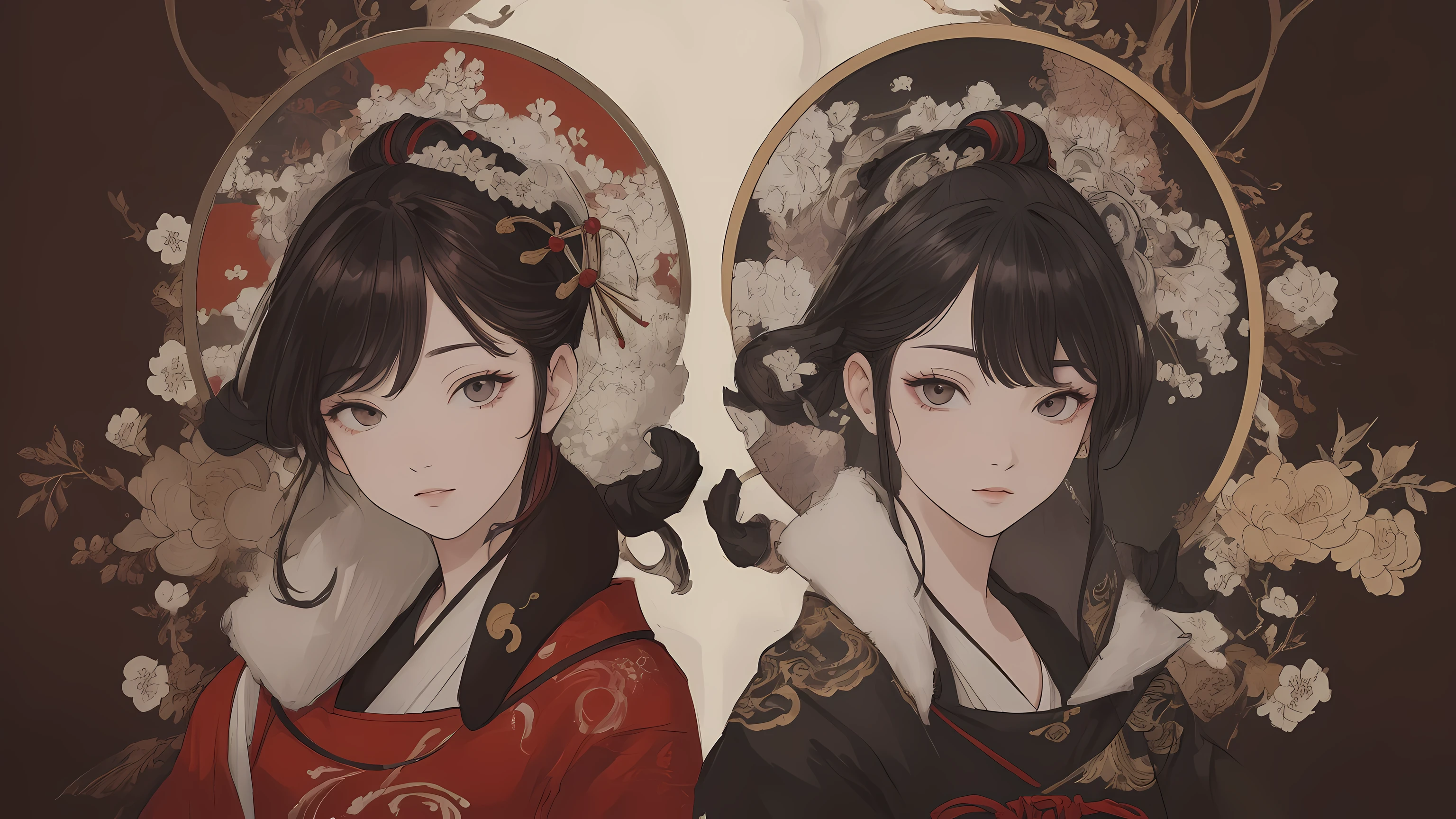(masterpiece, highest quality, high resolution: 1.4), detail, UHD, yin and yang, line art, artgerm, portrait, ink splash, fibonacci, ink painting, ukiyo-e, highlights, excellent lighting, most amazing effects,