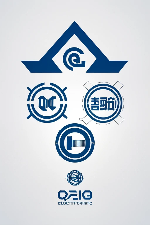 Simple logo design Qianling electromechanical equipment,Simple vector illustration,Highlight the abbreviation of Qianling