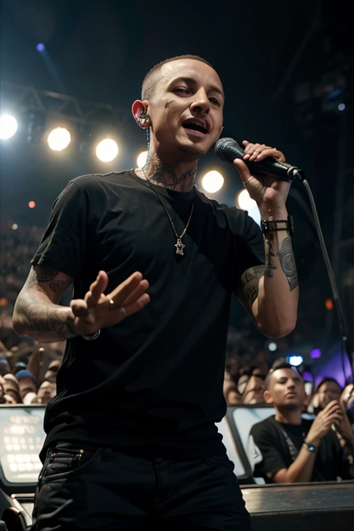 Chester Bennington, cantando, background, 4k, Tomorrowland, de dia 