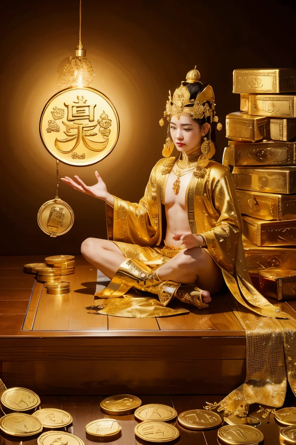 A little more gold coins,God of Wealth, be richer