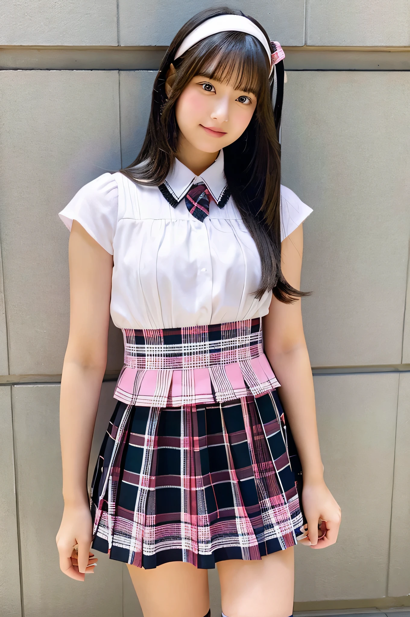(Showing off her panties女子高校生ひとり)、(Lift up your skirt:1.5)、(White blazer、Pale purple pleated skirt)、Front low angle:1.5、(Showing off her pantieasterpiece、Highest quality、Highest quality)), (Super detailed), (8K ),Raw color photography, Professional photography, Great face and eyes, Skinny、Model Style、Outdoor、(Light shines on panties)、Pink Hair、(Small breasts:1.3)、Earrings、、Thin thighs、Tiny and slim waist、Happy smile、Wet、