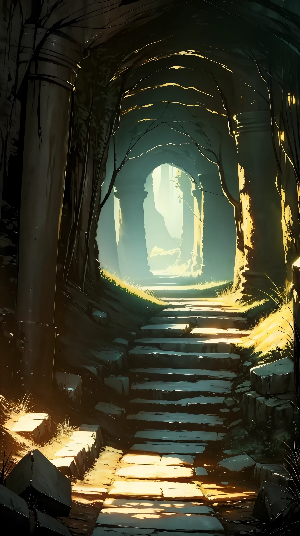 (((underground dungeon landscape painting)))、dark fantasy art,RPGART design
