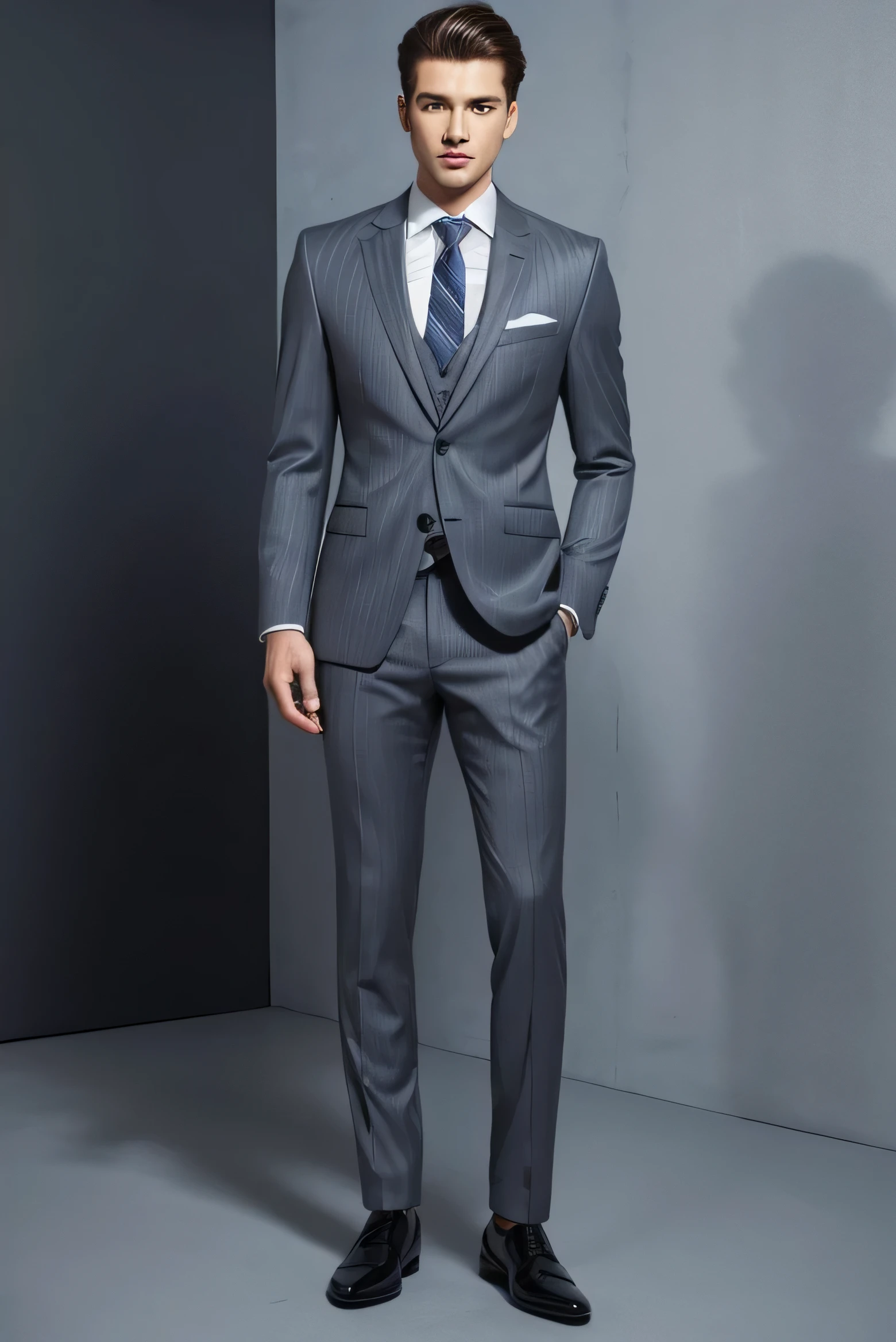 Collection of male suit models,Gallery,Black,blue,grey,solid color suit,Formal suits,Casual suits,striped suit,whole body,whole body,suit,design diagram,HD,one button suit,two button suit,three button suit,from head to foot,