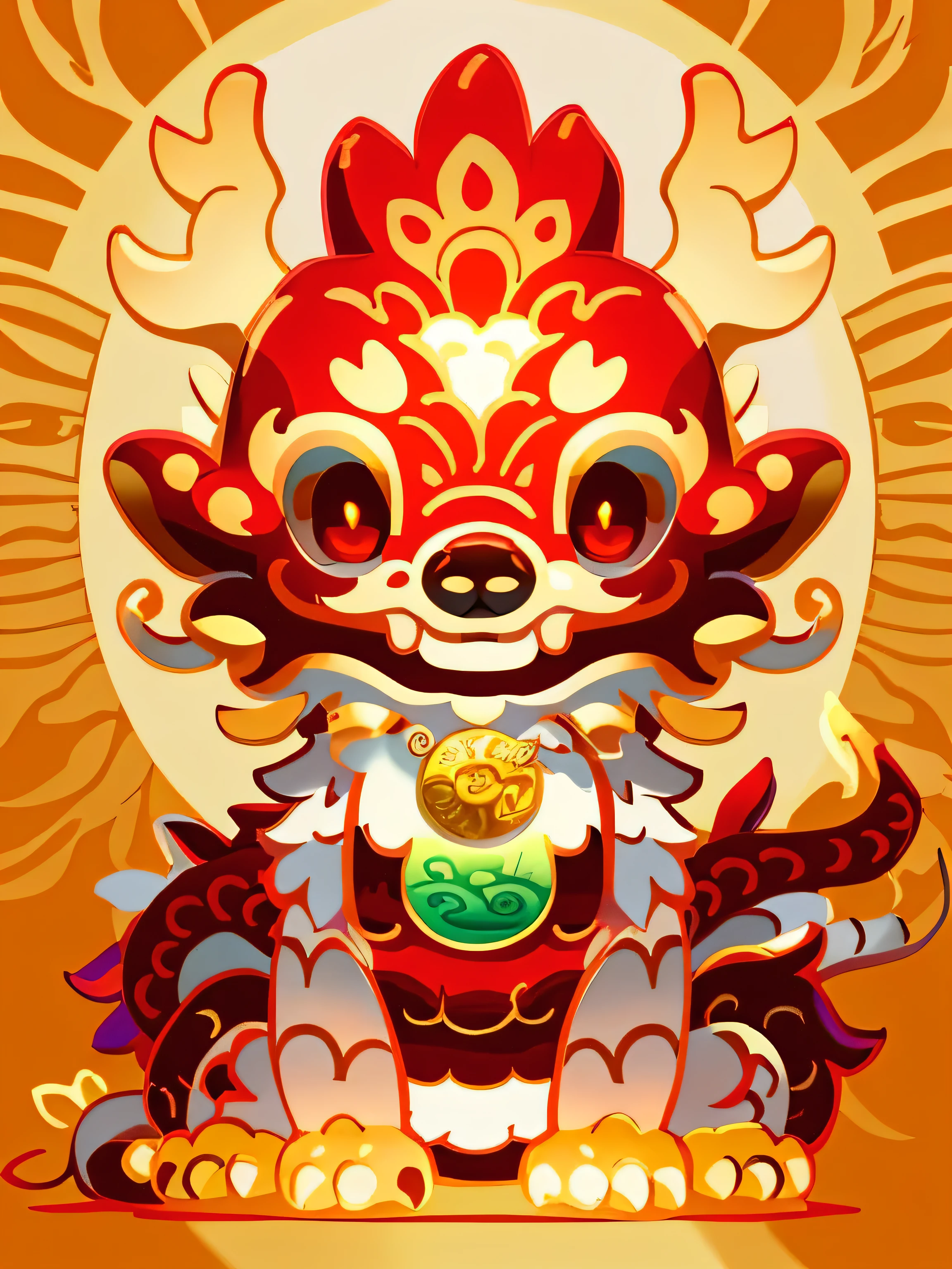 a cartoon dragon with a gold coin in its mouth, loong, smooth chinese dragon, inspired by Pu Hua, cute little dragon, as an anthropomorphic dragon, chinese dragon, cute detailed digital art, anthropomorphic dragon, detailed fanart, by Ryan Yee, inspired by Luo Mu, a mythical creature, lung dragon, inspired by Gong Xian,It's color, the collection of graphics, a little abstraction