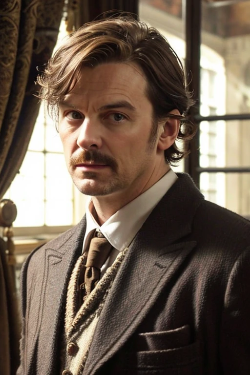 mycroft holmes,steampunk,middle age,1 male,stubbles,gray very short hair,