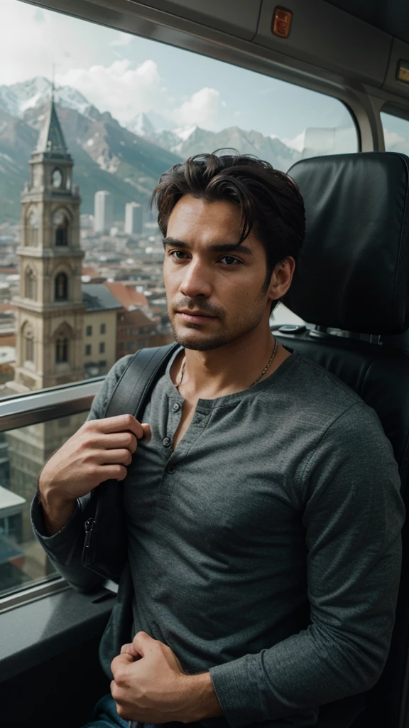 A man who wants to travel,realistic,ultra detailed.